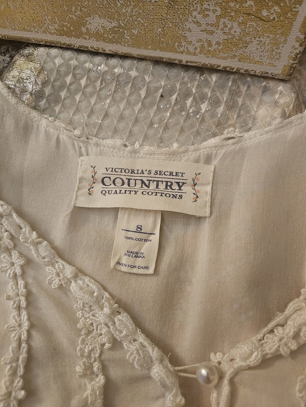 Victoria's Secret Boho Lace-Trim Maxi Nightgown Dress in Cream - Picture 4 of 6